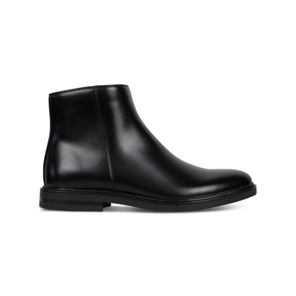 REACTION KENNETH COLE Mens Black Ely Inside Zip Block Heel Boots Shoes 11.5